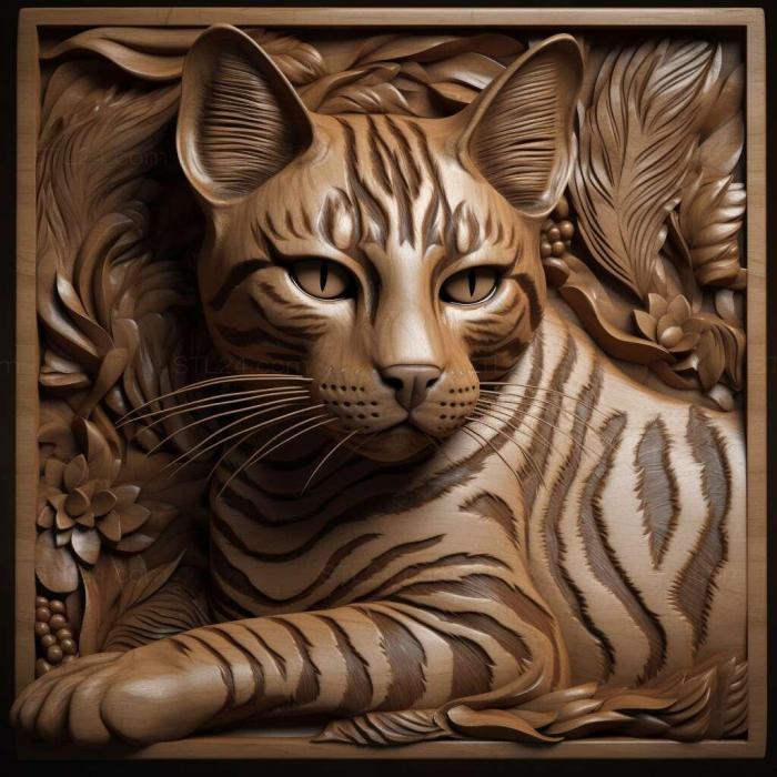 Nature and animals (st Toyger cat 1, NATURE_6937) 3D models for cnc